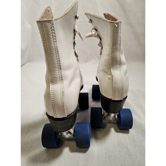 Vtg Pacer Crown White Leather Roller Skates Women's Size 6 - Great Condition - Picture 4 of 13
